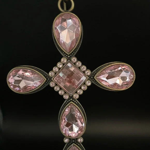 Kirkland Signature Pink and Gold Cross Ornament w/ Pink Stand - Picture 5 of 16